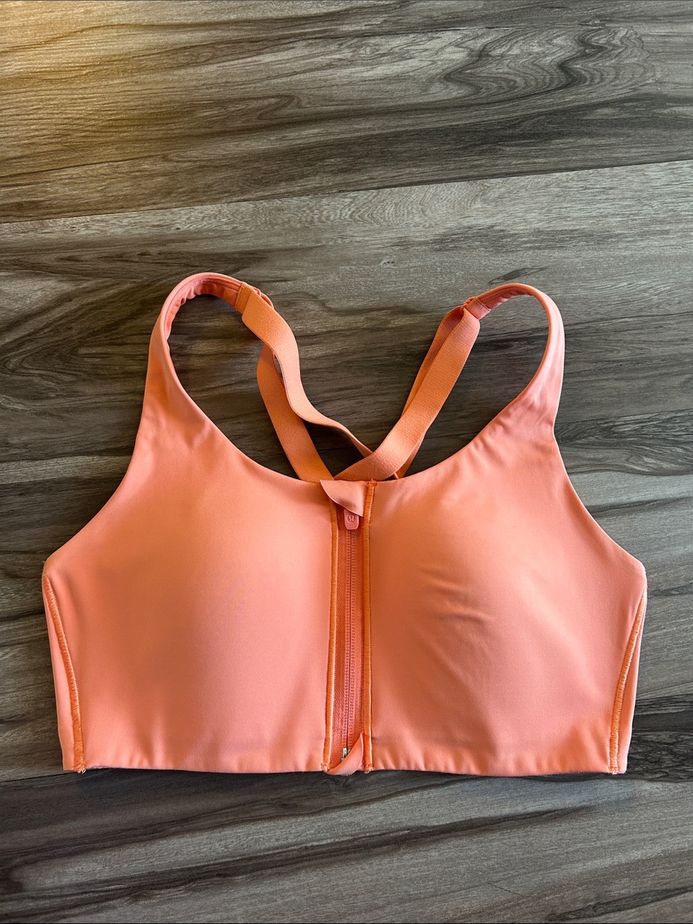 lululemon athletica Coral Front-Zip Crisscross Sports Bra